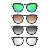 HiBloks 4 Gradient Colors Polarized Clip-on Sunglasses for Ray-Ban Meta Skyler Shiny Black Smart Glasses