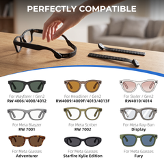 HiBloks Adjustable Silicone Magnetic Glasses Strap for Ray-Ban Meta Gen 1/2 Smart Glasses