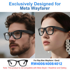 HIBLOKS Eyeglass Nose Pads Compatible with Ray-Ban Meta Wayfarer Gen 1 & Gen 2