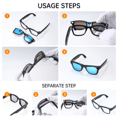 HiBloks Polarized Clip Lenses for Ray-Ban Meta Wayfarer Smart Glasses - Hibloks AI Glasses Accessories Store
