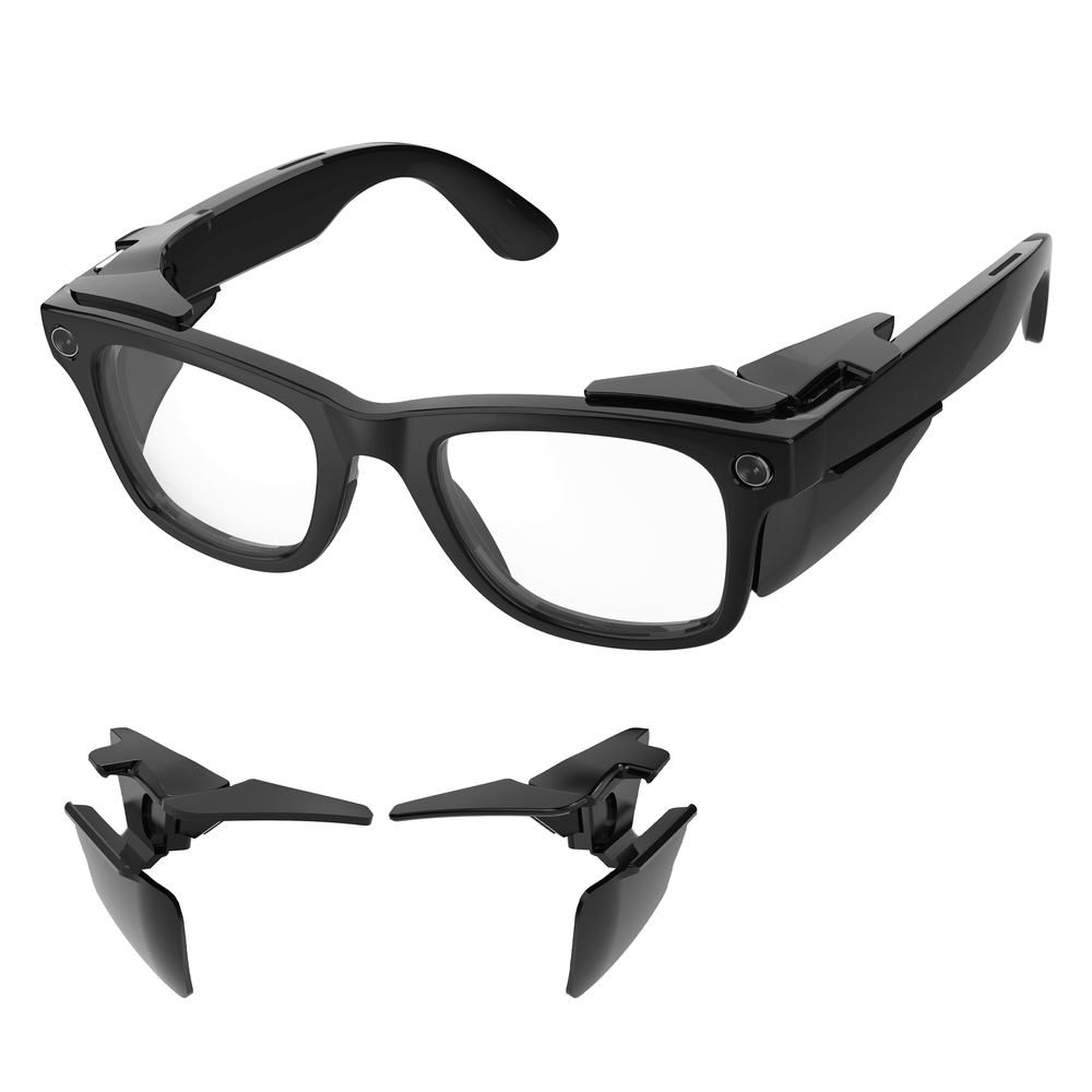 HiBloks Full Coverage Safety Glasses Black Side Shields for Ray-Ban Meta Gen 1 & 2 - Hibloks AI Glasses Accessories Store