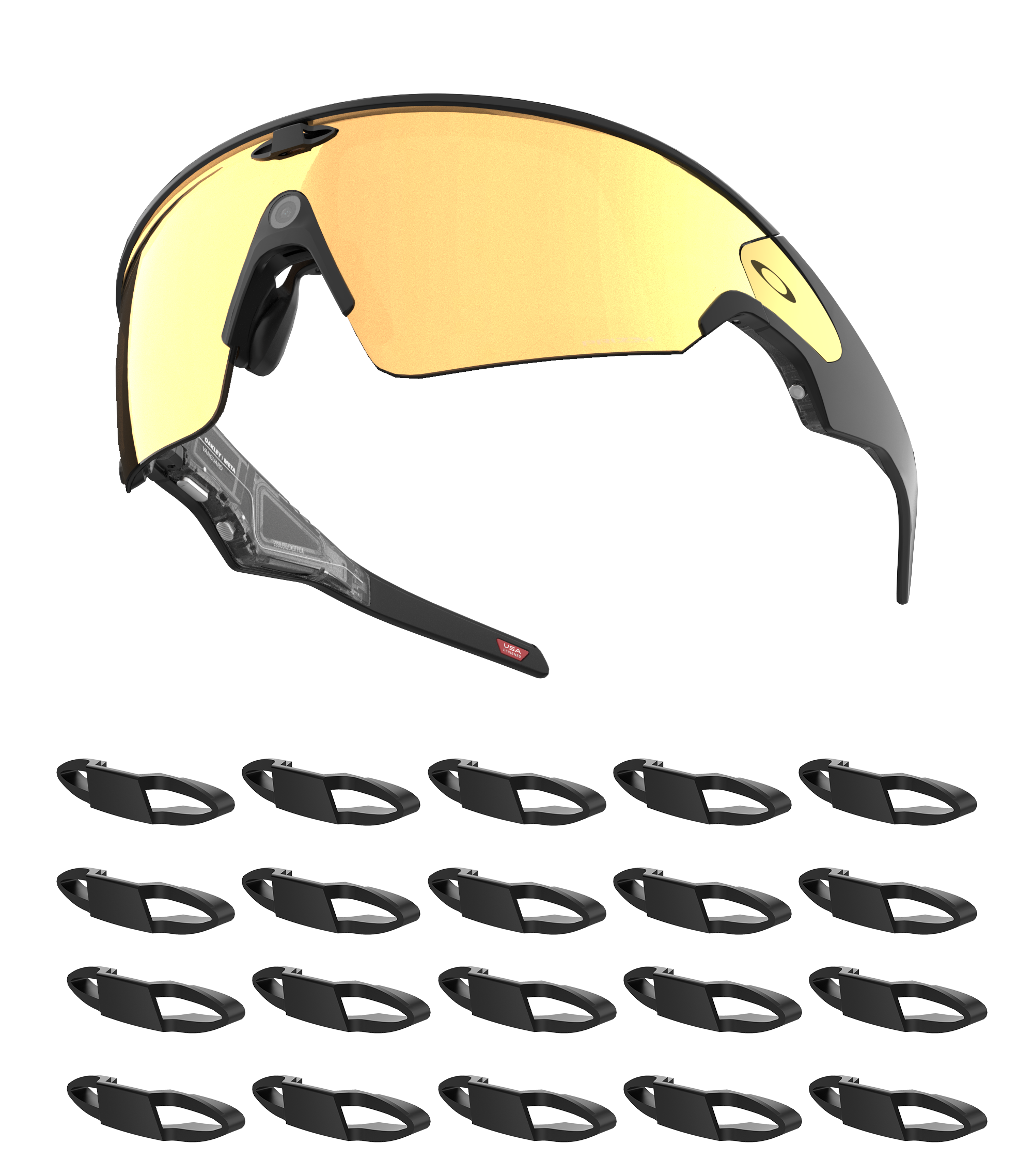 HiBloks 20 PCs LED Blockers for Oakley Meta Vanguard Glasses, Smart Glasses Accessories Inserted LED Blocking Shield Seamlessly Integrated Light Cover