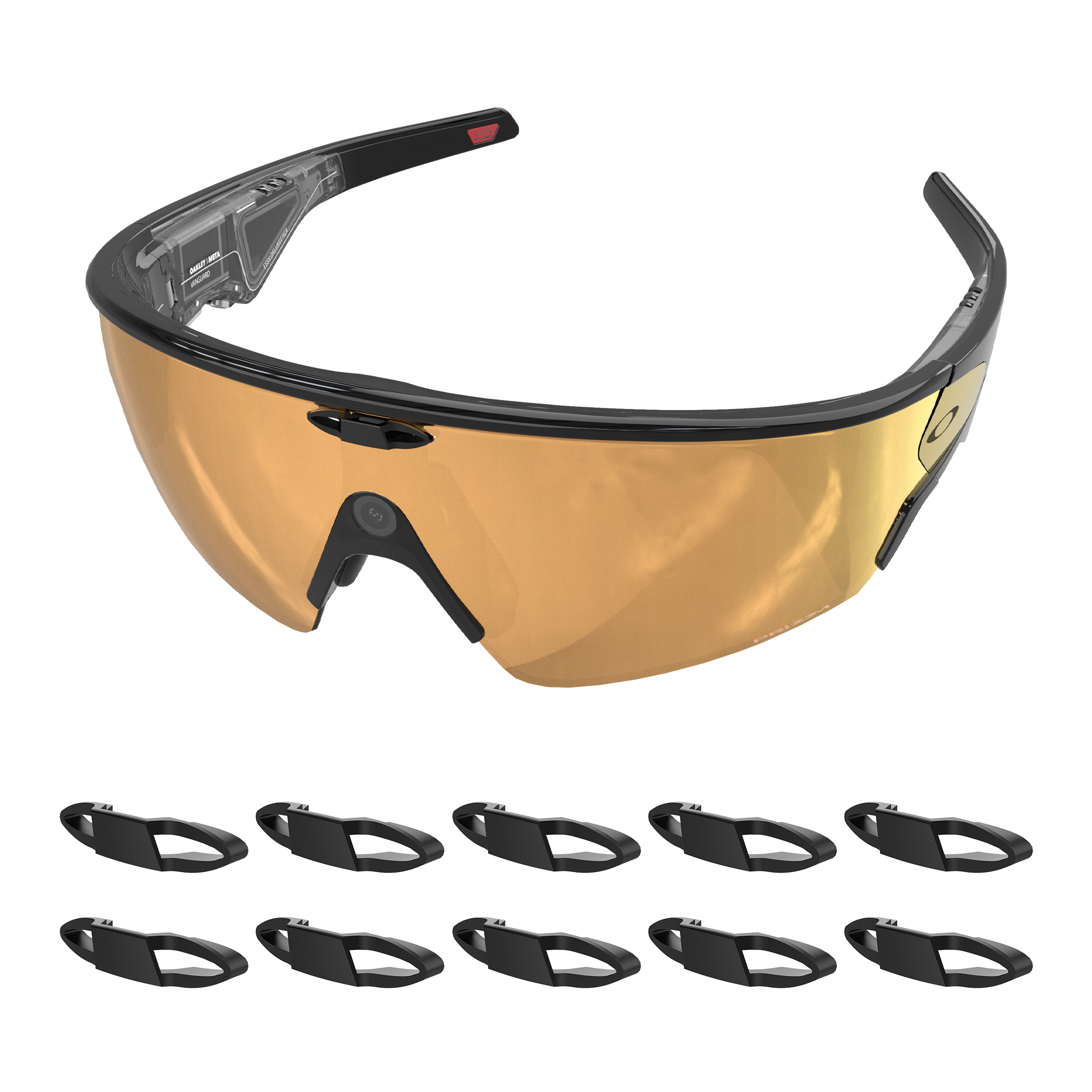HiBloks 10PCs LED Blockers for Oakley Meta Vanguard Glasses, Smart Glasses Accessories Inserted LED Blocking Shield Seamlessly Integrated Light Cover