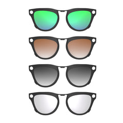 HiBloks 4 Gradient Colors Polarized Clip-on Sunglasses for Ray-Ban Meta Skyler Shiny Black Smart Glasses
