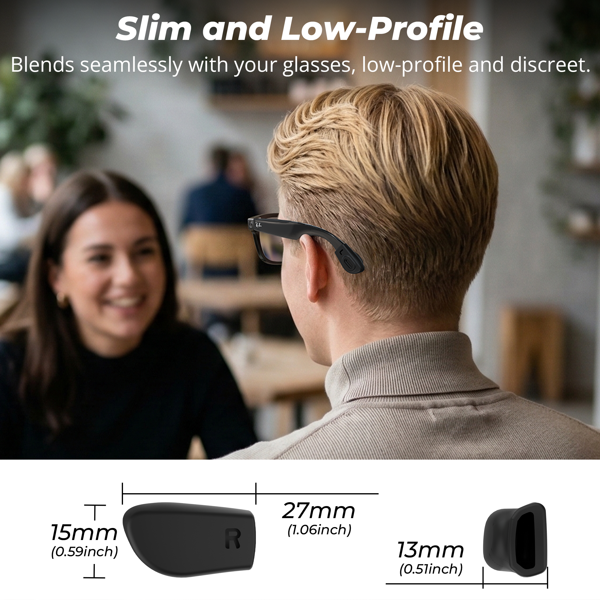 HiBloks Ai-glass Ear Grip Compatible with Ray-Ban Meta Smart Glasses