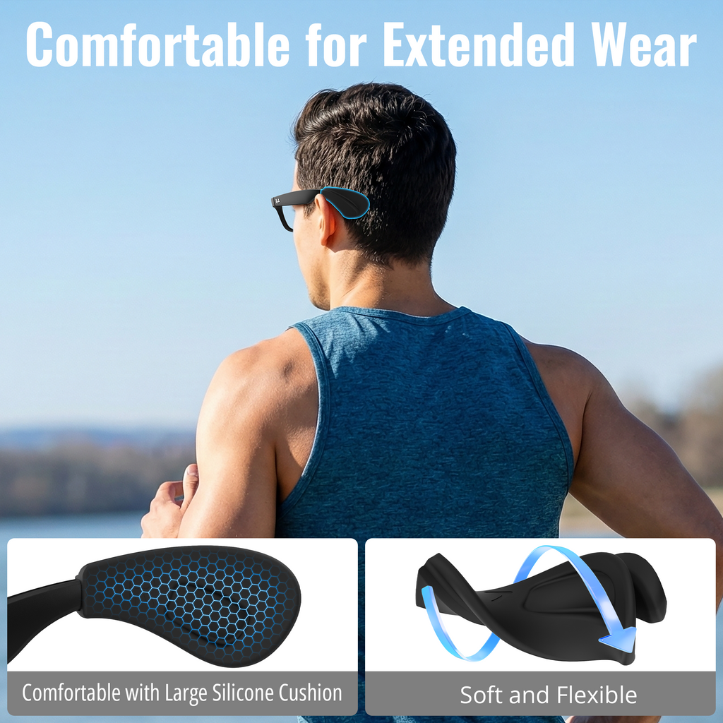 HiBloks Ear Grips with Cushions for Ray-Ban Meta Gen 1 & Gen 2 Wayfarer/Skyler/Headliner/Blayzer, Silicone Temple Tips Sleeve Non-Slip Eyeglasses Retainers Comfortable Ear Hook