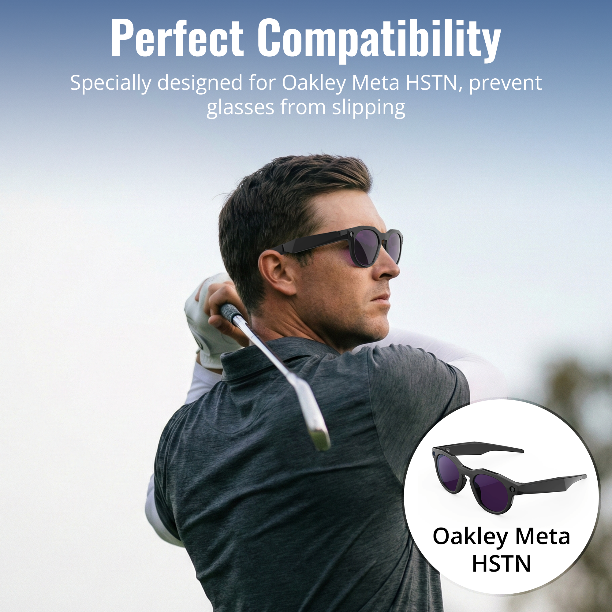 HIBLOKS Eyeglass Ear Grip Compatible with Oakley Meta HSTN Smart Glasses