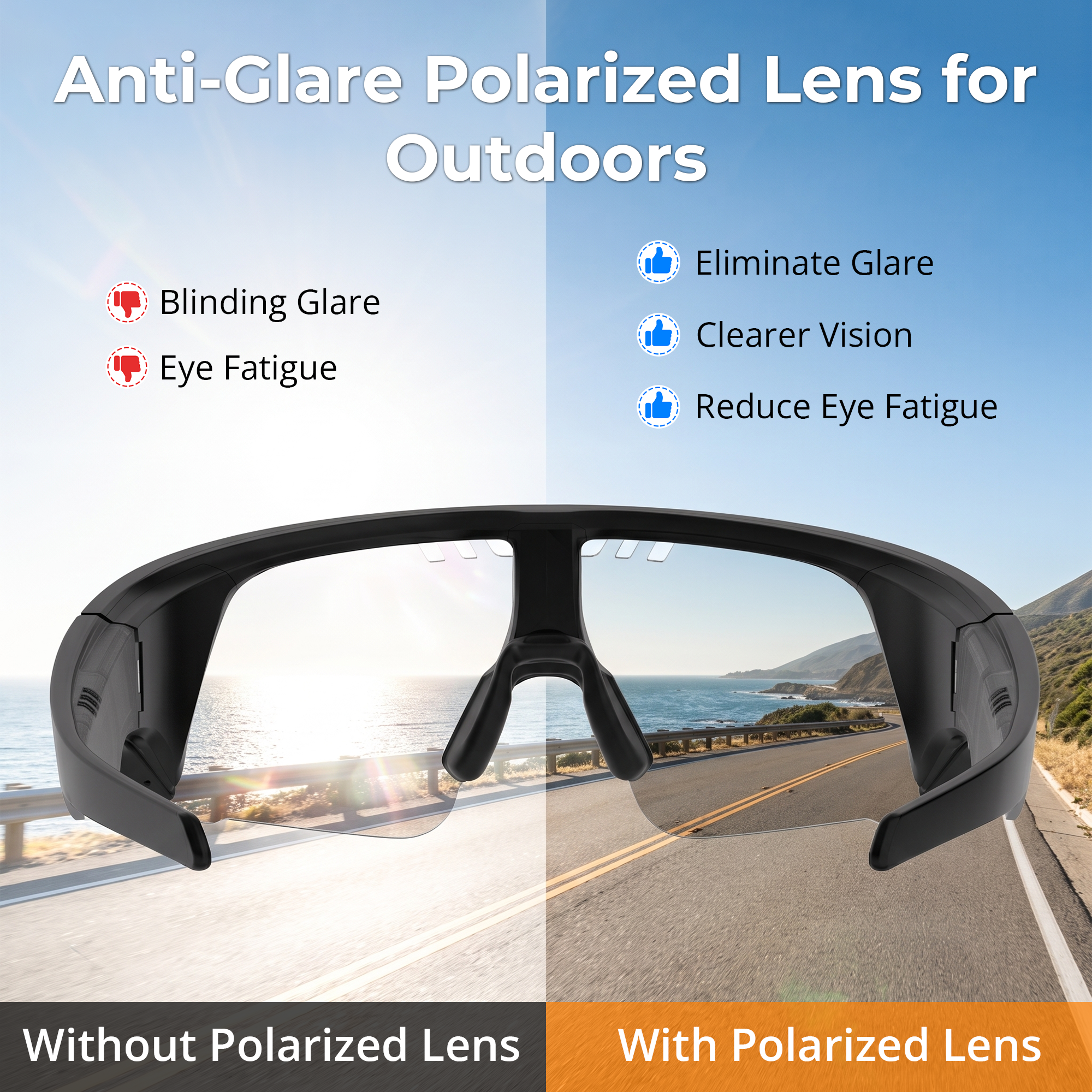 HiBloks 2 colors Polarized UV400 Replacement Lens for Oakley Meta Vanguard Glasses Smart Glasses