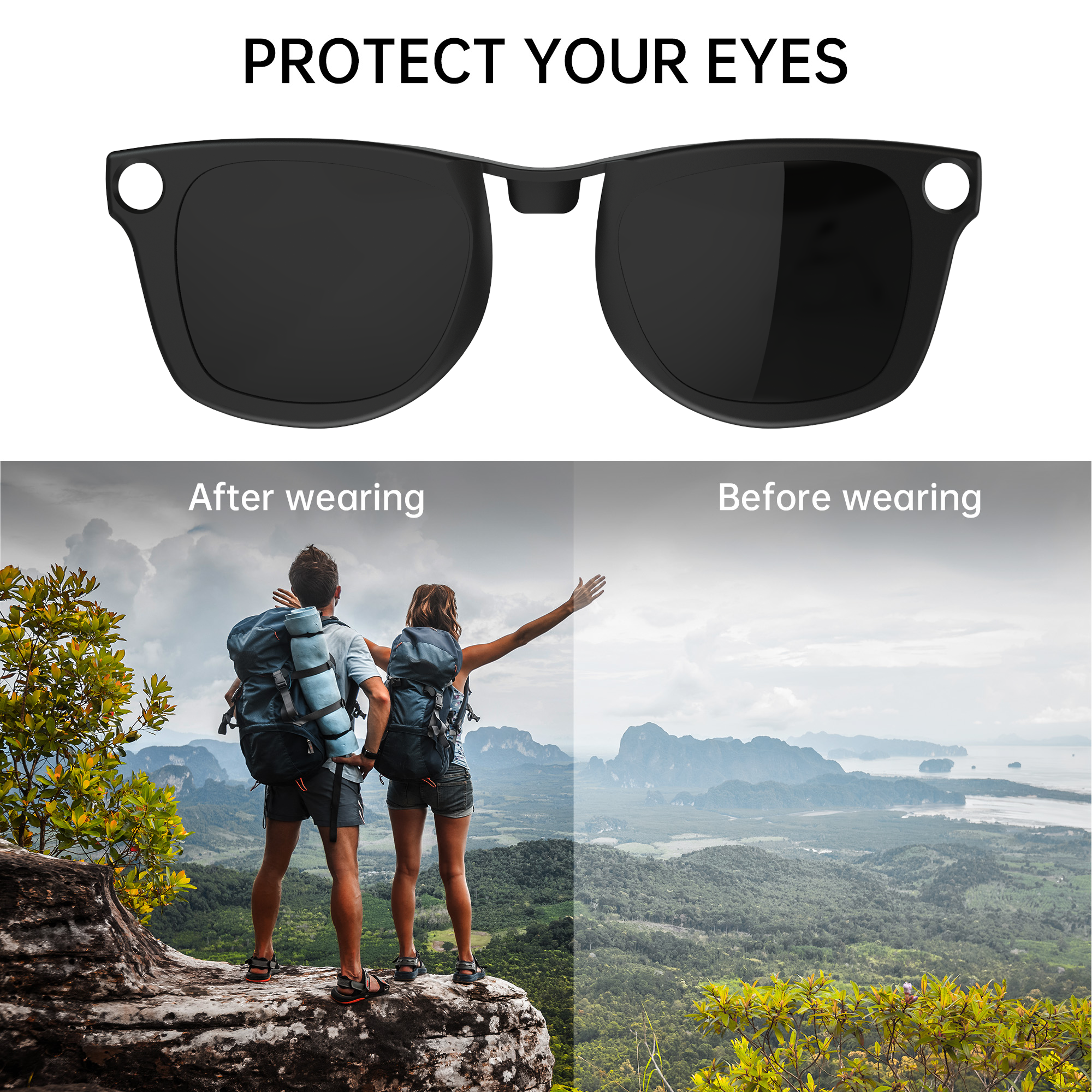 HIBLOKS 2Pcs Polarized Clip for Ray-Ban Meta Wayfarer