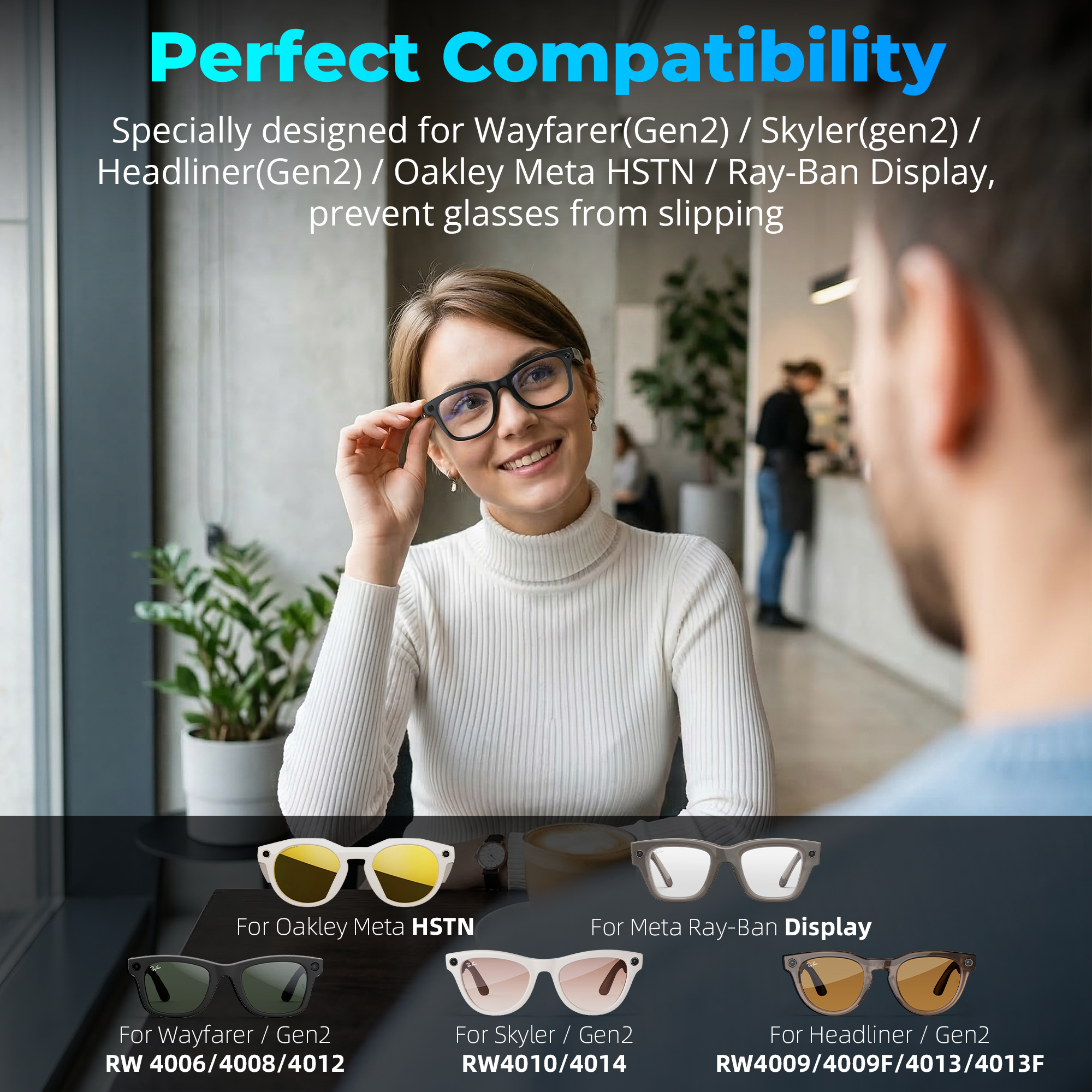 HIBLOKS Anti-Glare LED Sticker Set for Ray-Ban Meta Wayfarer/Skyler/Headliner Gen 2 & Oakley Meta HSTN — 10Pcs LED Anti-Glare Stickers + 10Pcs Lens Protective Stickers + 10Pcs Lens Shade Stickers