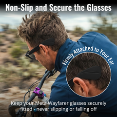 HiBloks Ear Grips with Cushions for Ray-Ban Meta Gen 1 & Gen 2 Wayfarer/Skyler/Headliner/Blayzer