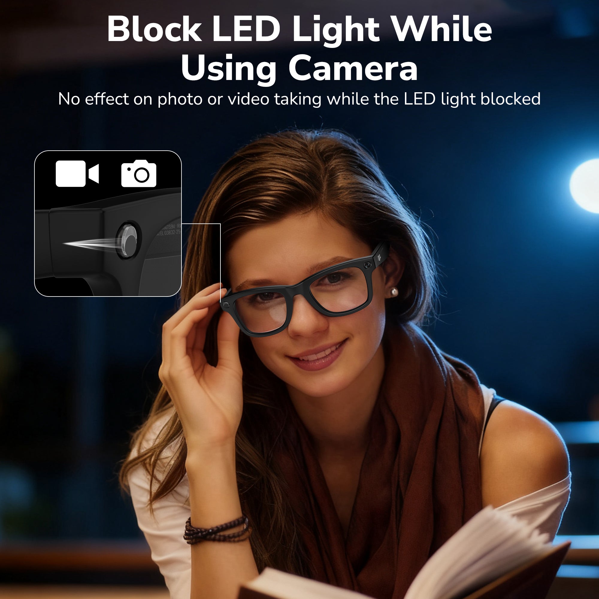 HiBloks 20PCs LED Blockers Oval Compatible with Ray Ban Meta Wayfarer/Skyler/Headliner(Gen 1 & 2) Oakley HSTN Smart Glasses Accessories, LED Light Blocking Stickers Oval Shaped Restickable Light Covers