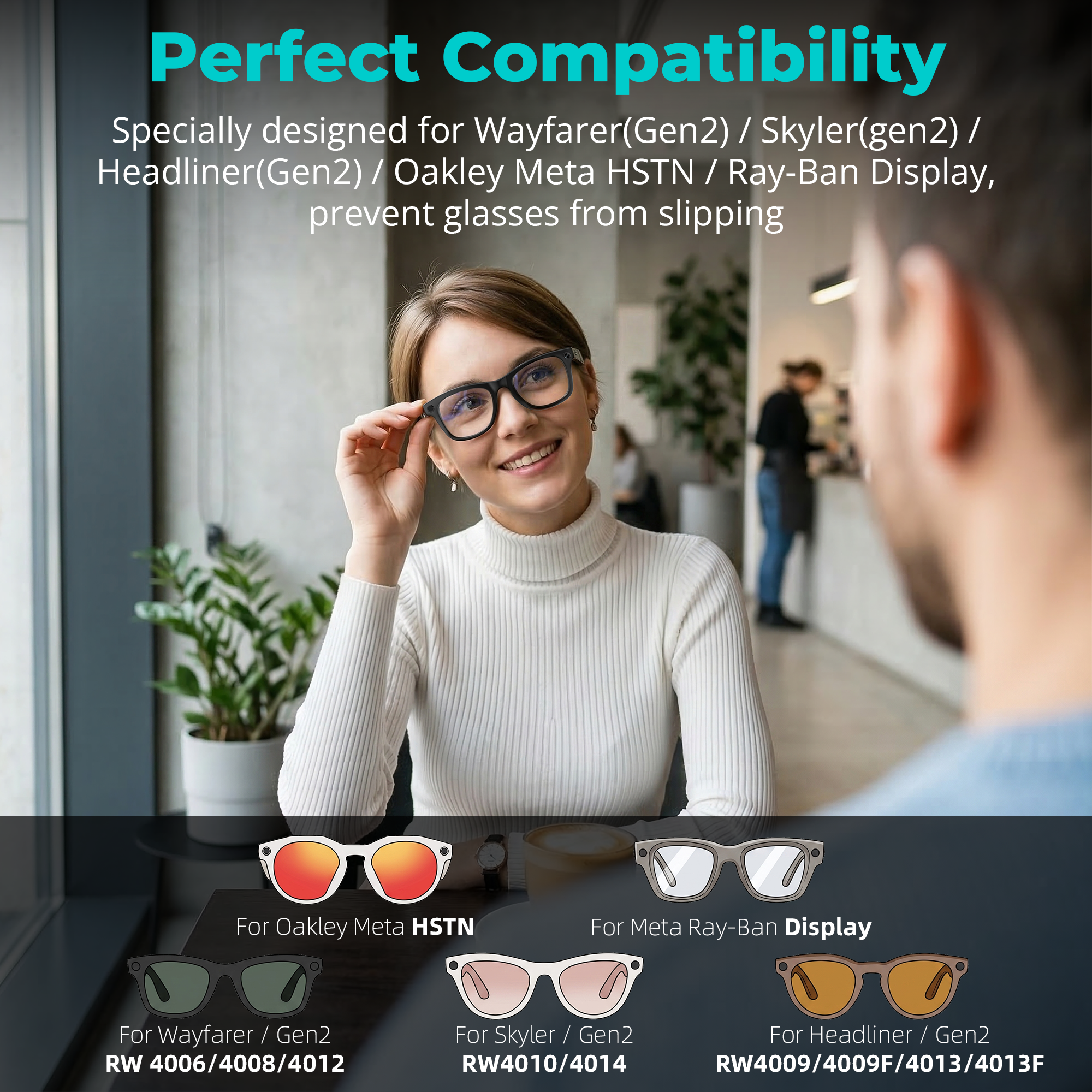 HIBLOKS 20PCS Anti-Glare LED Sticker Compatible with Ray-Ban Meta & Gen 2 Wayfarer Skyler Headliner & Oakley Meta HSTN Smart Glasses