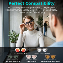 HIBLOKS 20PCS Anti-Glare LED Sticker Compatible with Ray-Ban Meta & Gen 2 Wayfarer Skyler Headliner & Oakley Meta HSTN Smart Glasses