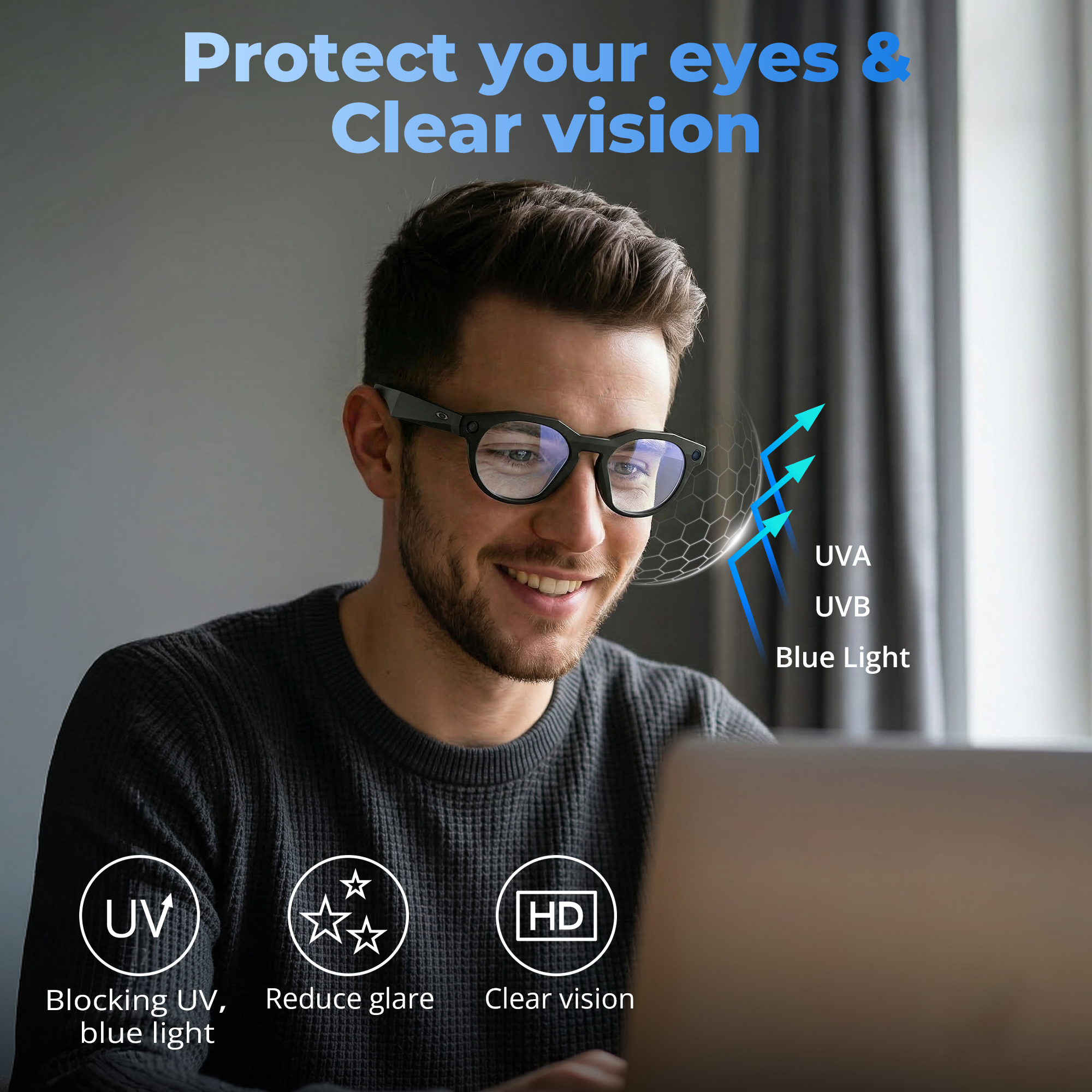 Hibloks High Intensity Clear Replacement Lens for Oakley Meta HSTN Smart Glasses