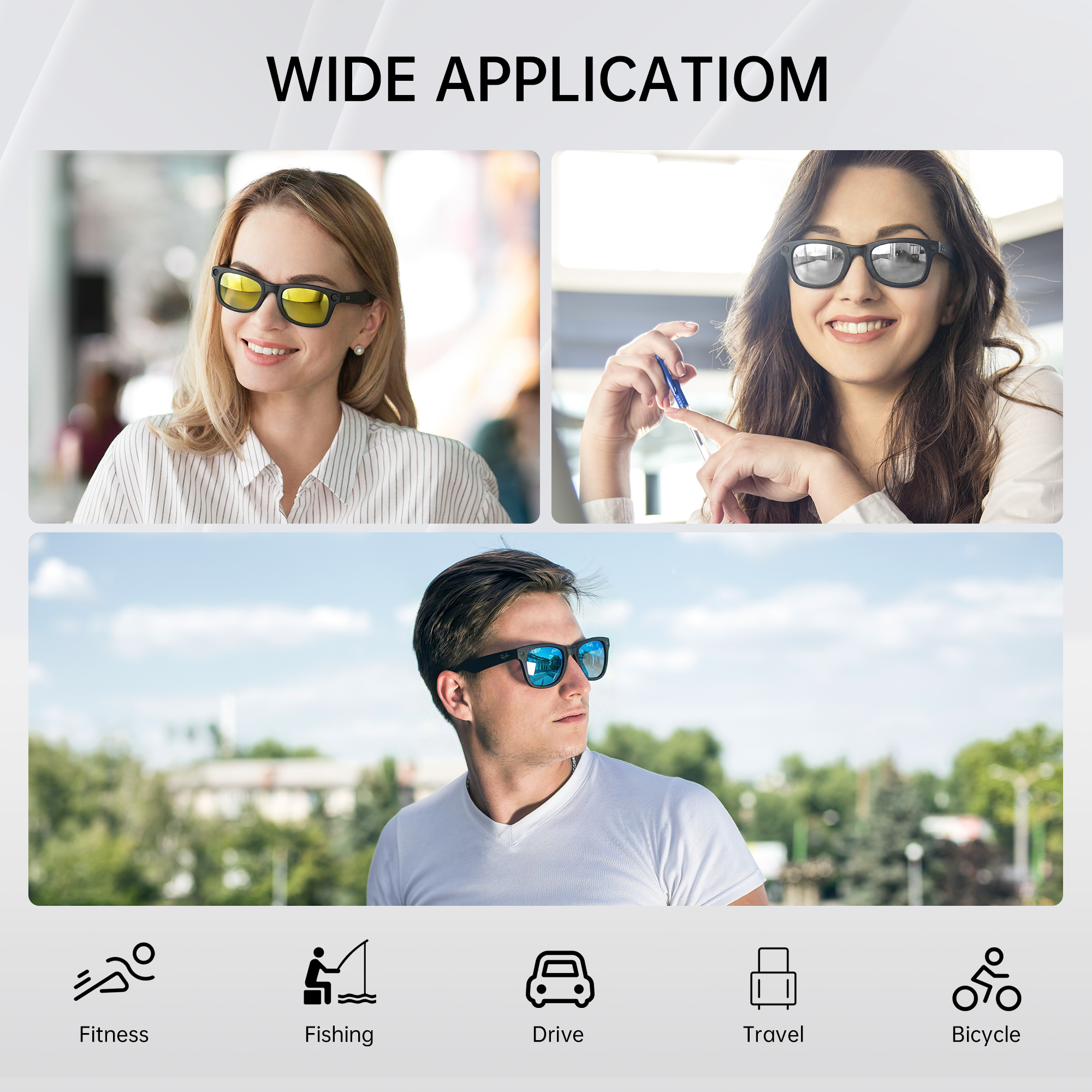 HiBloks 1 Pair of Polarized Clip Lenses for Ray-Ban Meta Wayfarer