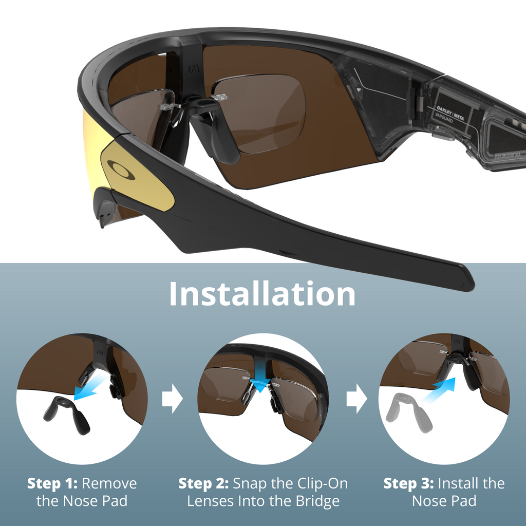 HiBloks Clip On Lenses Compatible with Oakley Meta Vanguard Glasses, Lens Replaceable Clip-On for Custom Prescription Lenses with Eyeglasses Cloth, Clear
