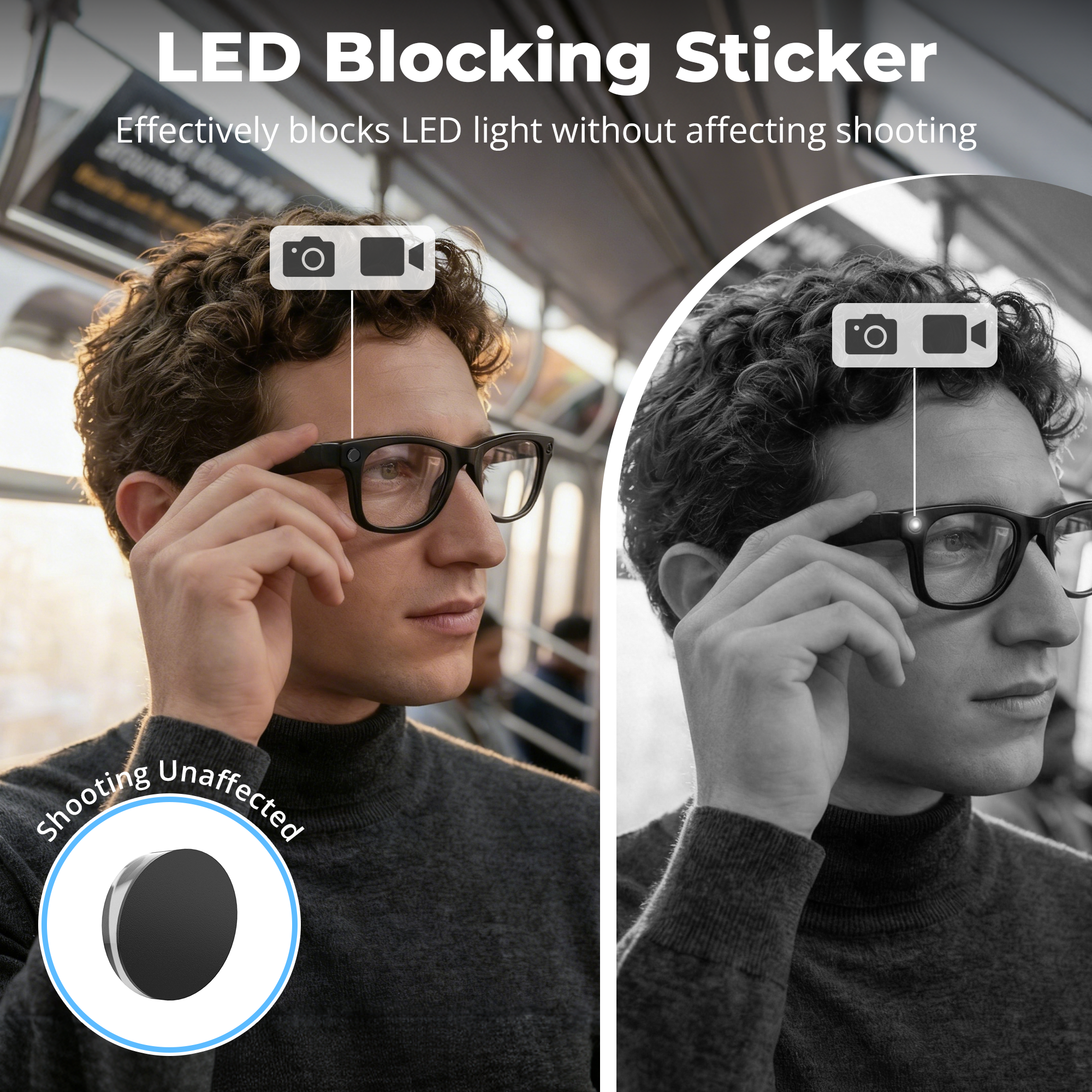 HIBLOKS 30Pcs Anti-Glare LED Sticker Set for Ray-Ban Meta Wayfarer/Skyler/Headliner Gen 2 & Oakley Meta HSTN Smart Glasses