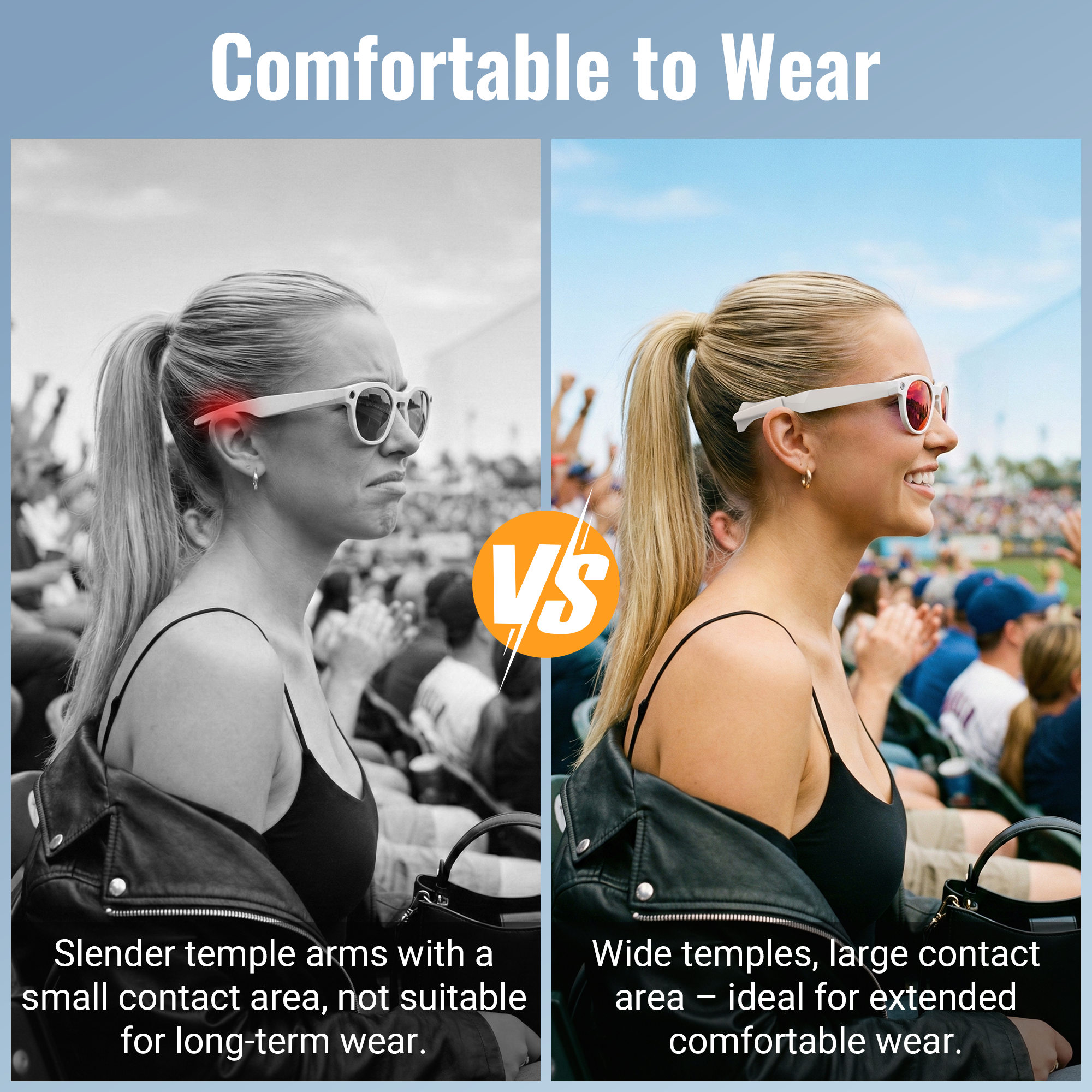 HIBLOKS Eyeglass Ear Grip Compatible with Oakley Meta HSTN Smart Glasses