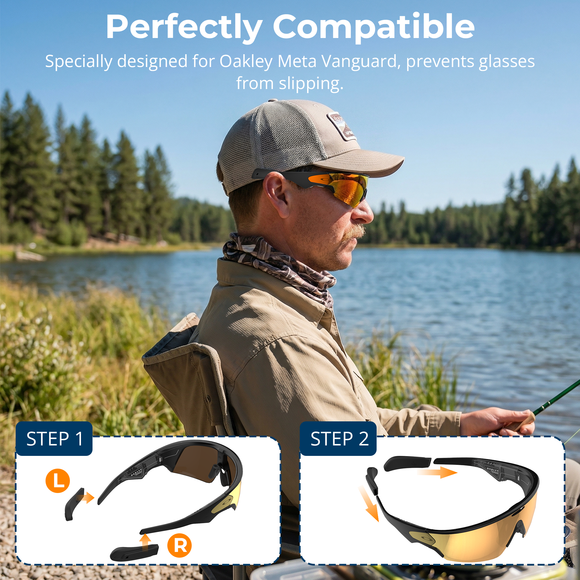 HiBloks Ear Grips for Oakley Meta Vanguard Smart Glasses