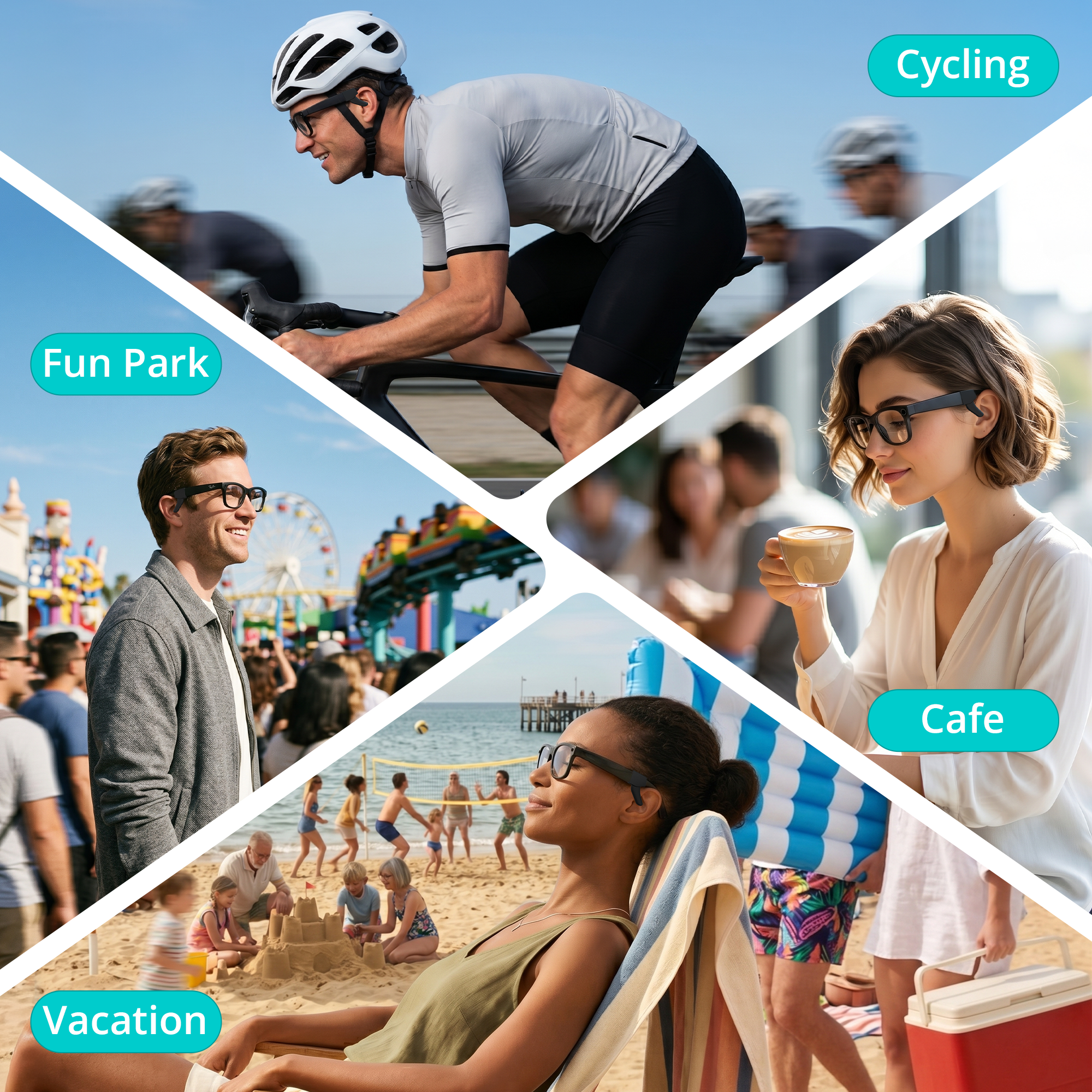HIBLOKS Bone Conduction Sound Enhancement Tube for Ray-Ban Meta Smart Glasses