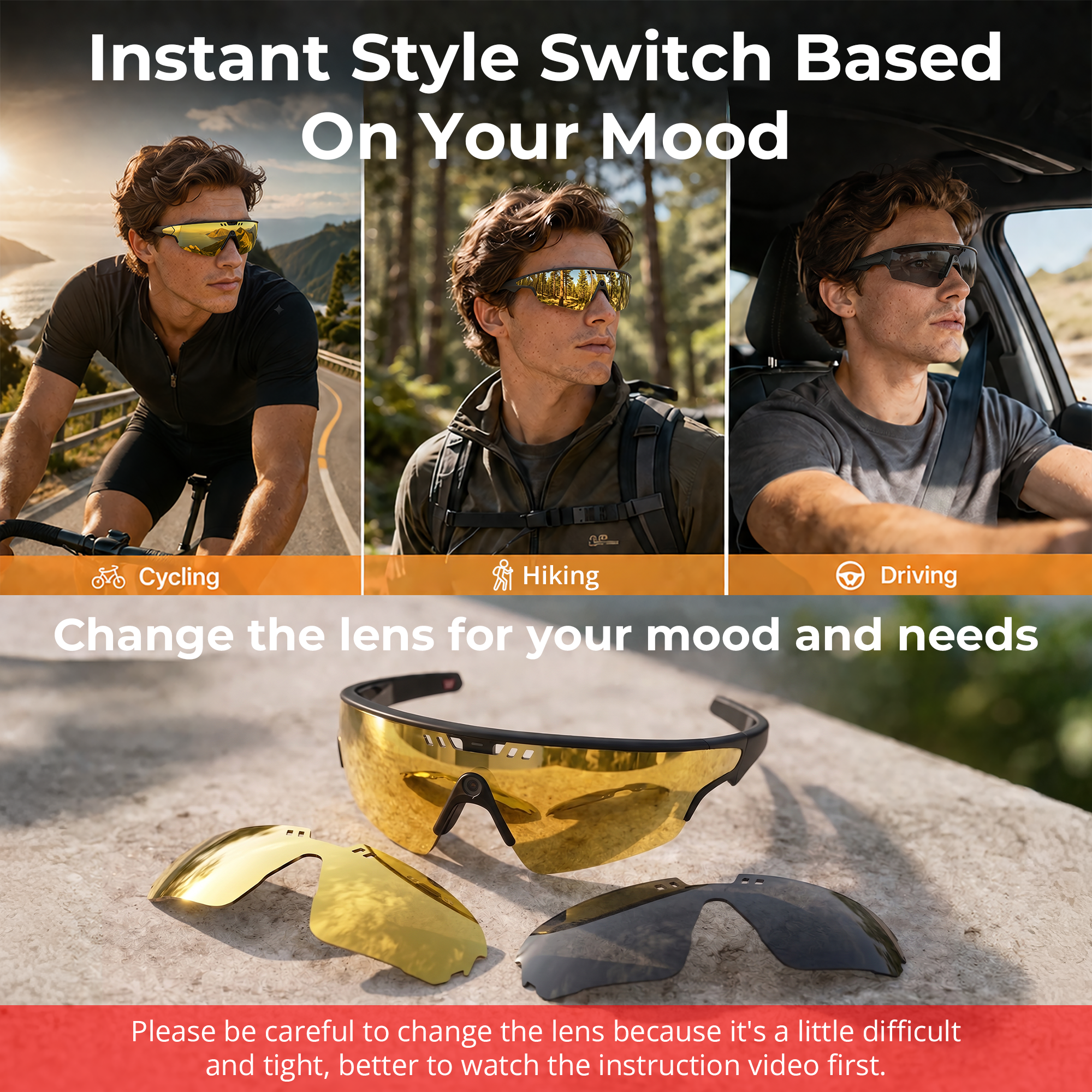 HiBloks 2 colors Polarized UV400 Replacement Lens for Oakley Meta Vanguard Glasses Smart Glasses