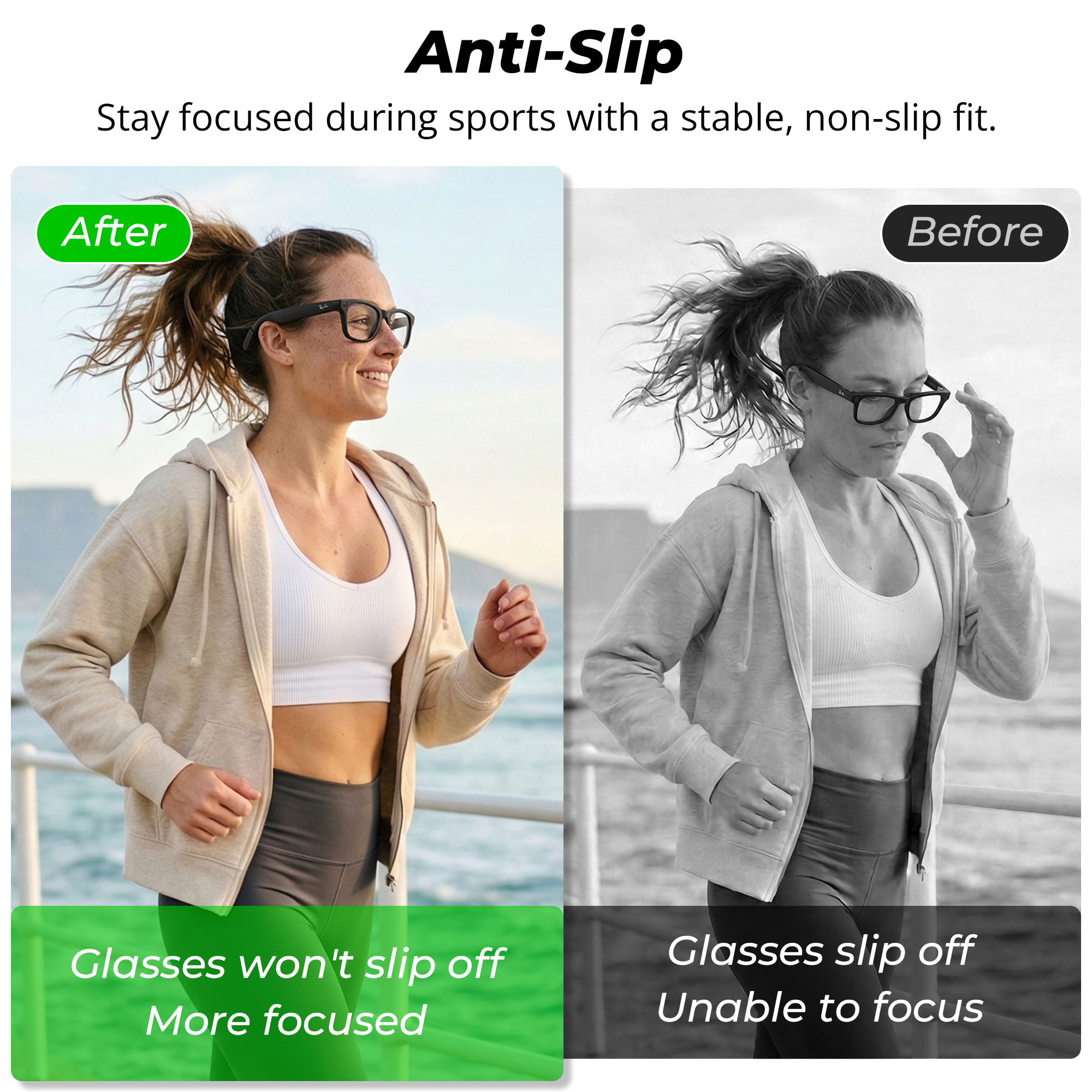 HiBloks Ai-glass Ear Grip Compatible with Ray-Ban Meta Smart Glasses