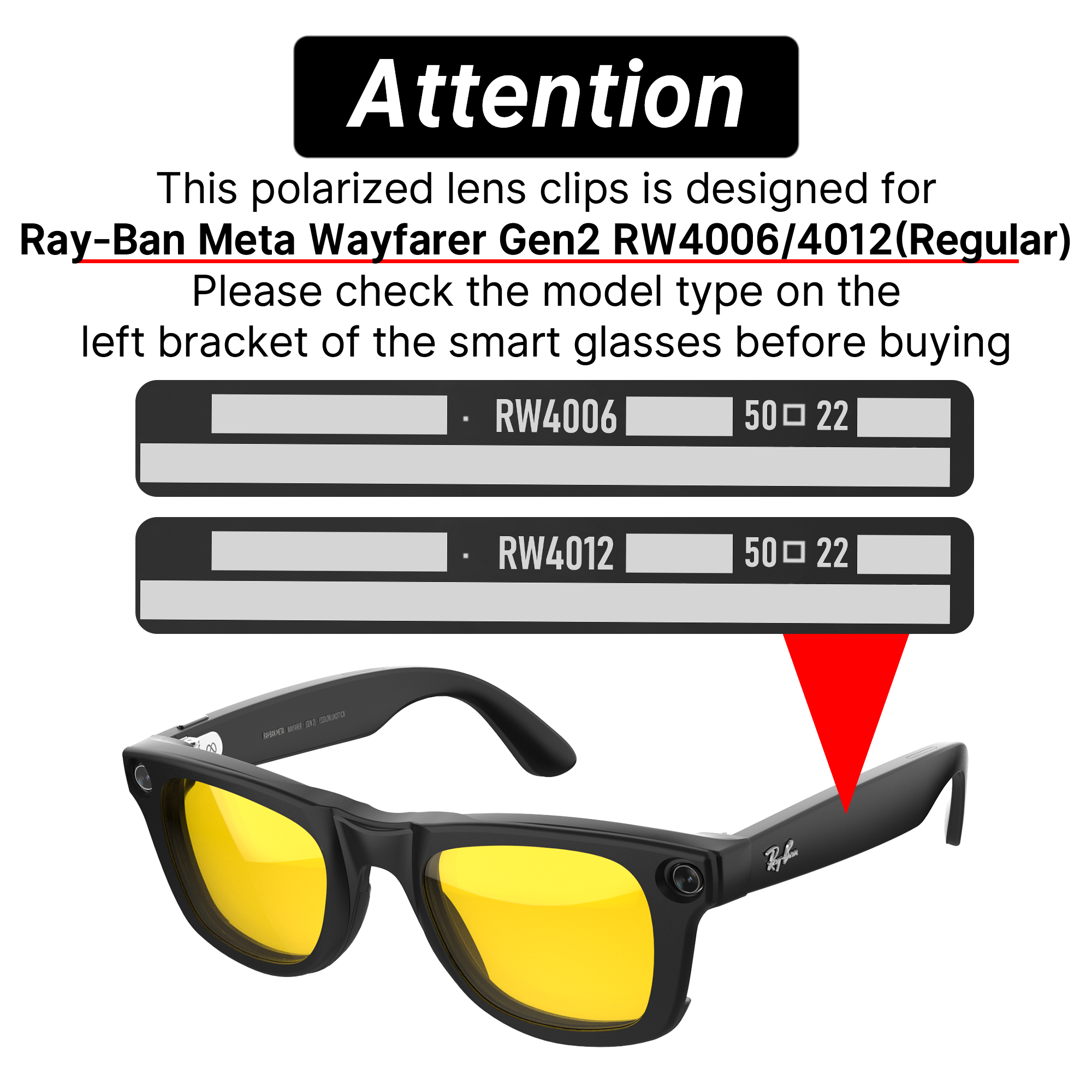HIBLOKS 2Pcs Polarized Clip for Ray-Ban Meta Wayfarer