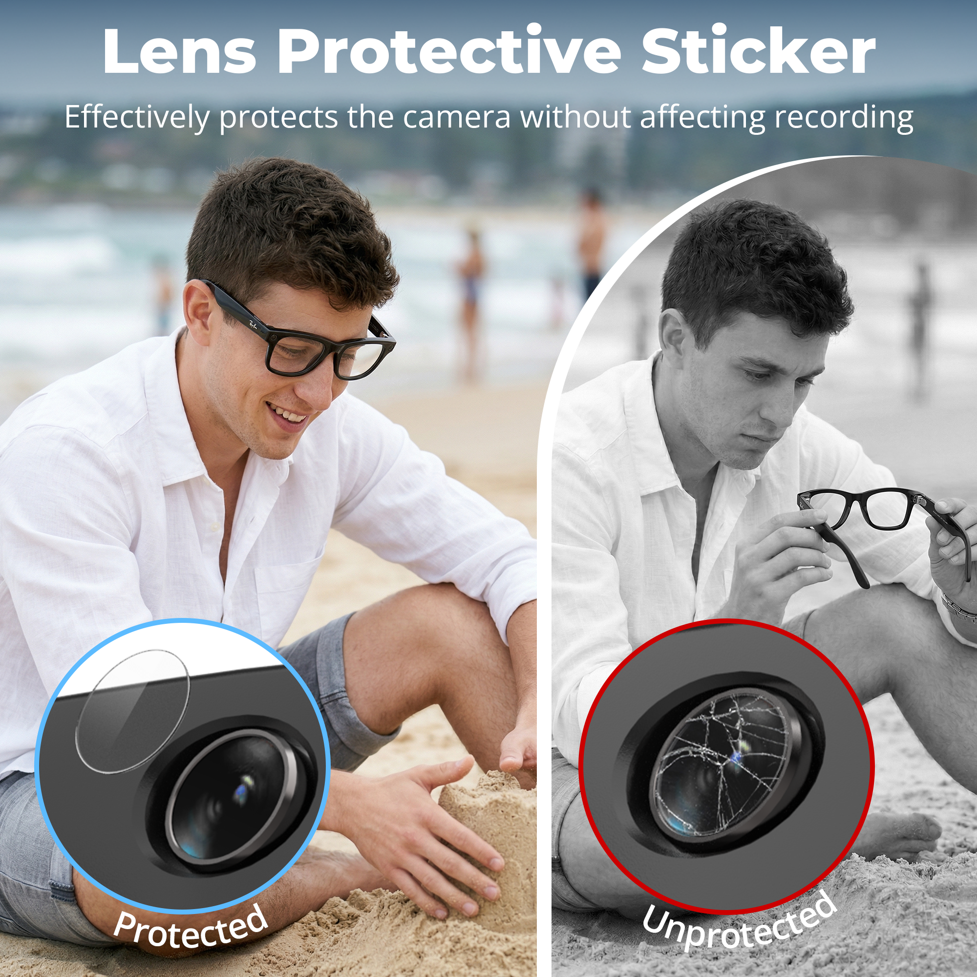 HIBLOKS 30Pcs Anti-Glare LED Sticker Set for Ray-Ban Meta Wayfarer/Skyler/Headliner Gen 2 & Oakley Meta HSTN Smart Glasses