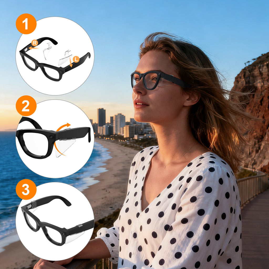 HiBloks Safety Glasses Side Shields for Ray-Ban Meta