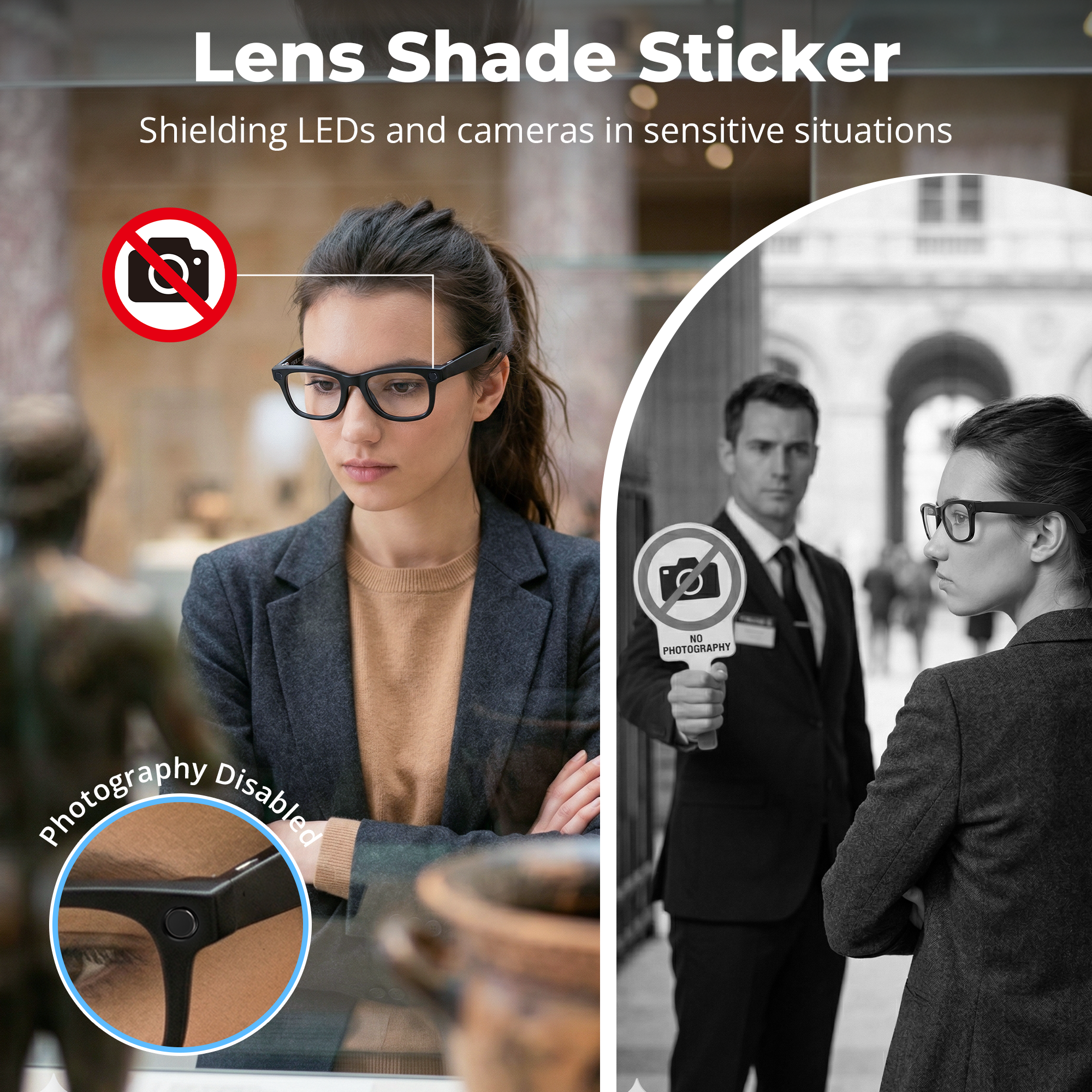 HIBLOKS 30Pcs Anti-Glare LED Sticker Set for Ray-Ban Meta Wayfarer/Skyler/Headliner Gen 2 & Oakley Meta HSTN Smart Glasses