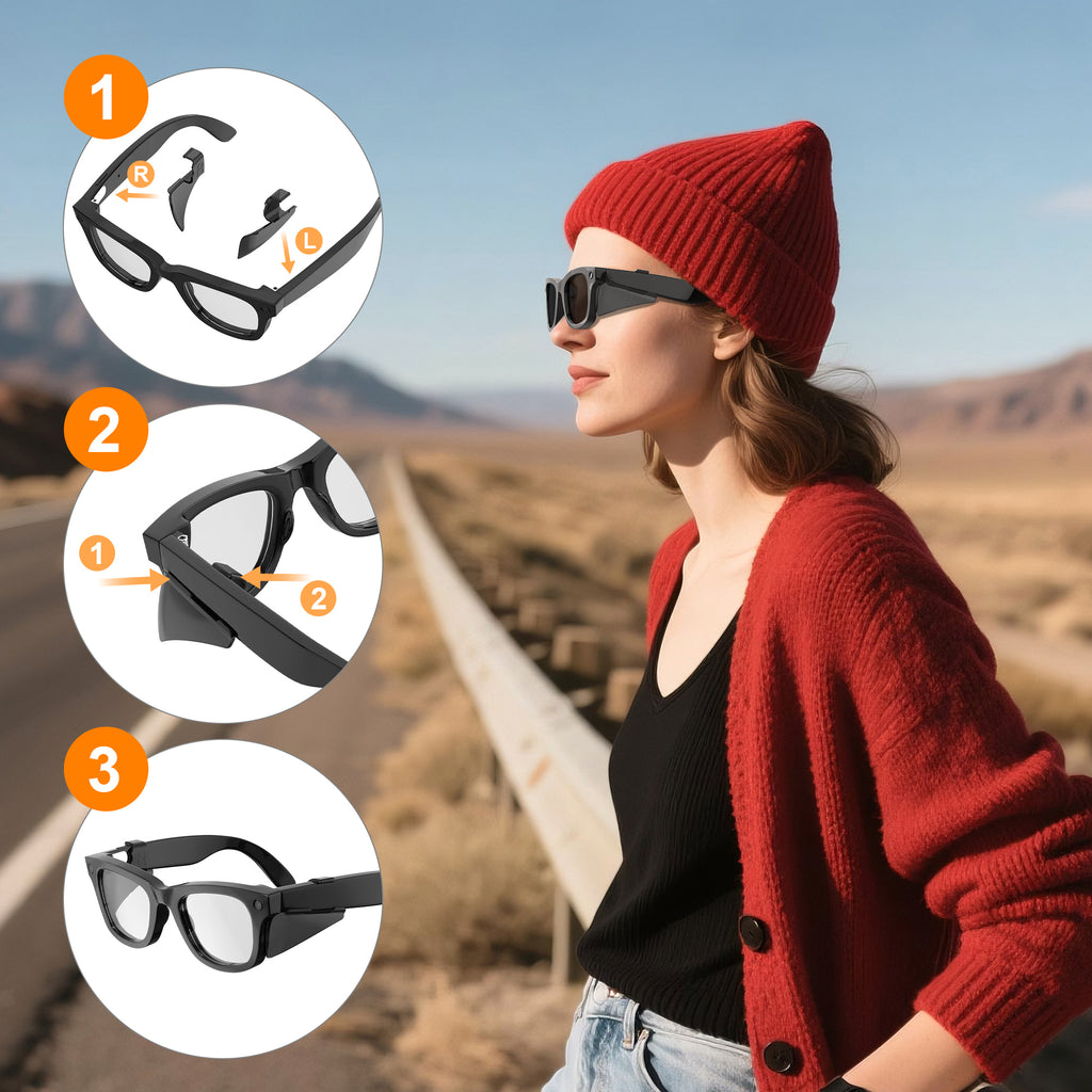 HiBloks Safety Glasses Side Shields for Ray-Ban Meta