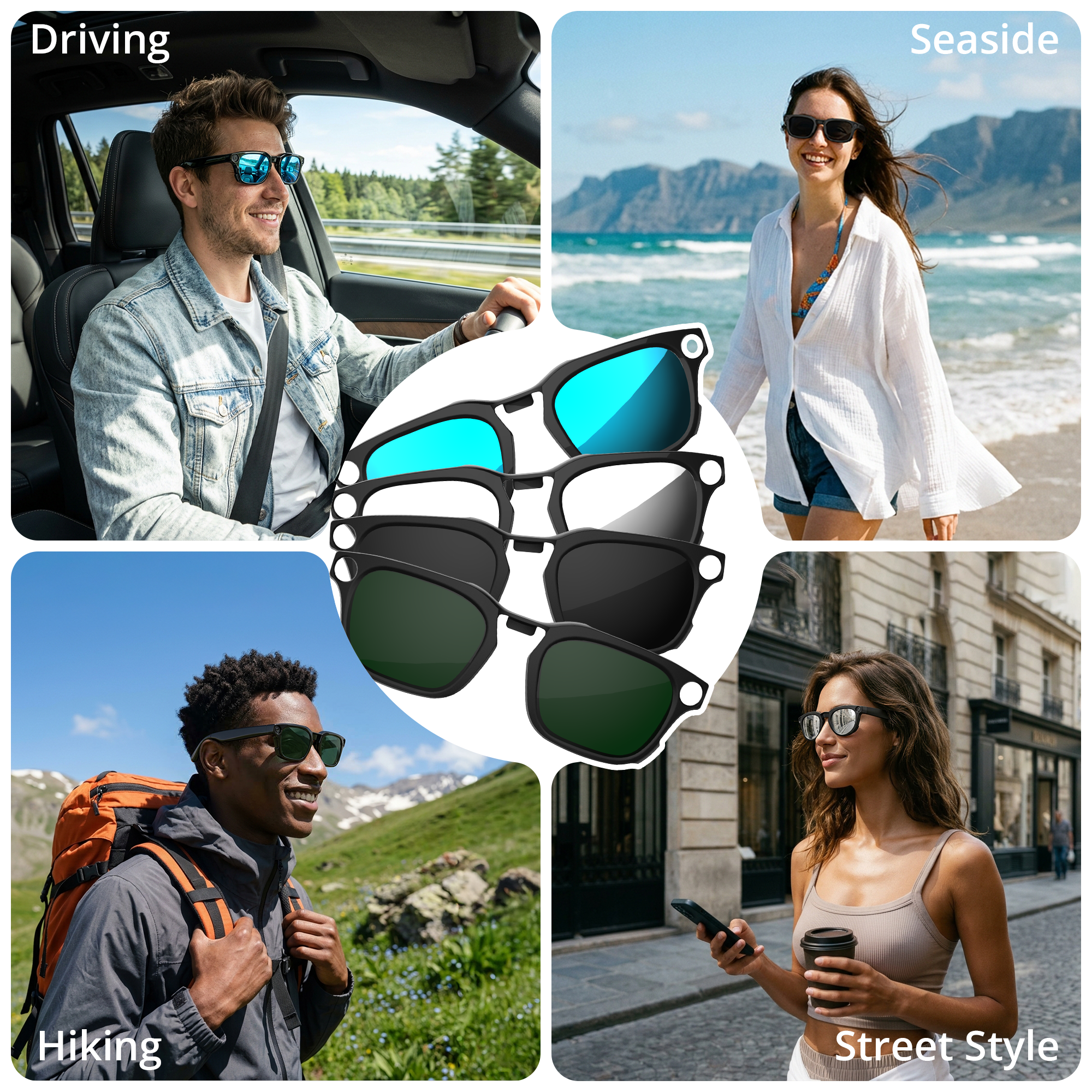 HIBLOKS Polarized Clip-On Lenses for Meta Adventurer Smart Glasses