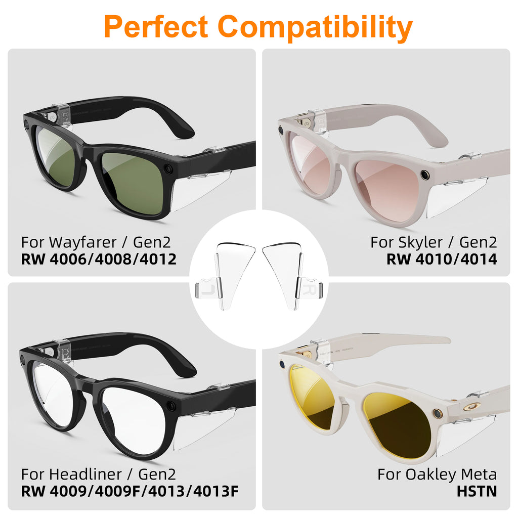 HiBloks Safety Glasses Side Shields for Ray-Ban Meta