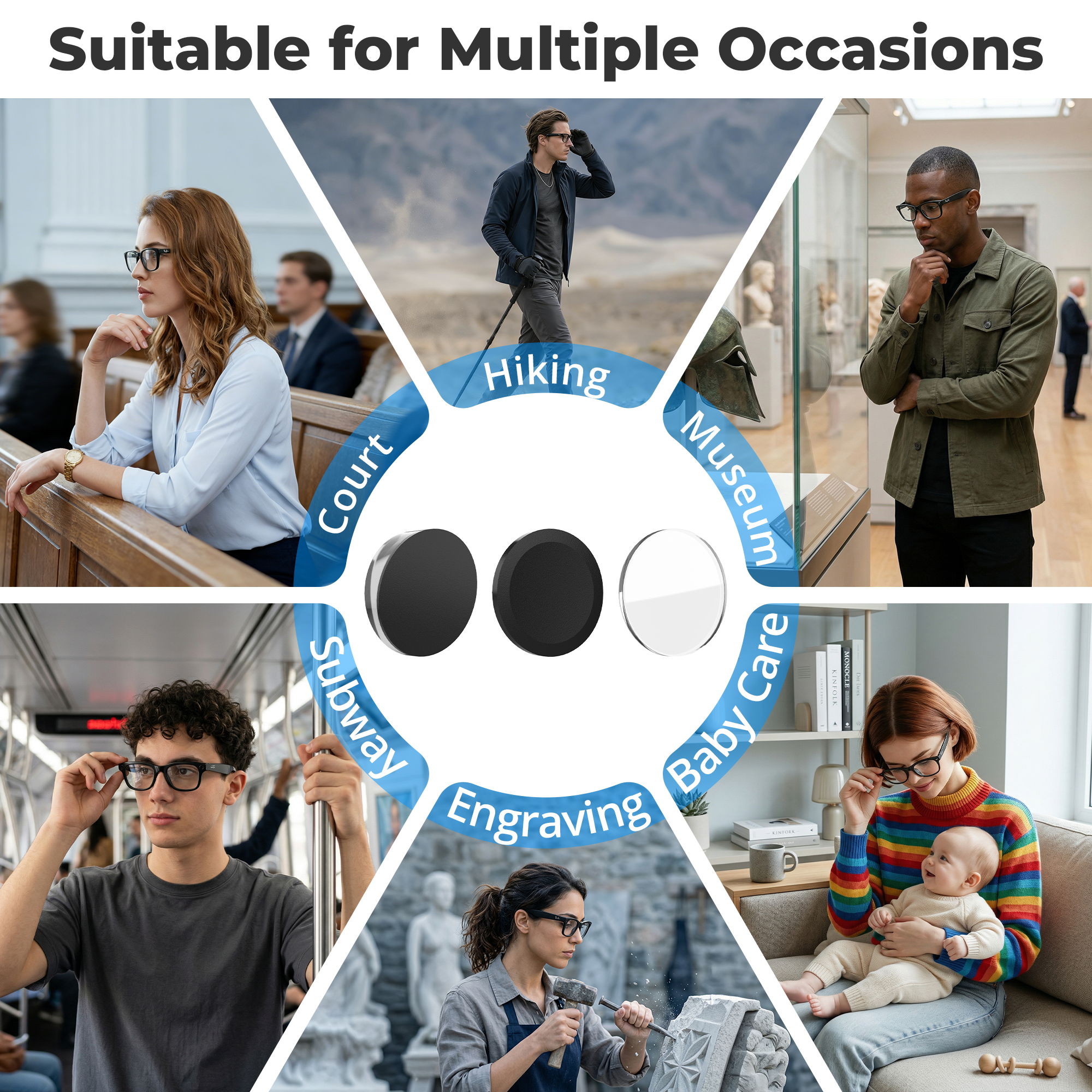 HIBLOKS 30Pcs Anti-Glare LED Sticker Set for Ray-Ban Meta Wayfarer/Skyler/Headliner Gen 2 & Oakley Meta HSTN Smart Glasses