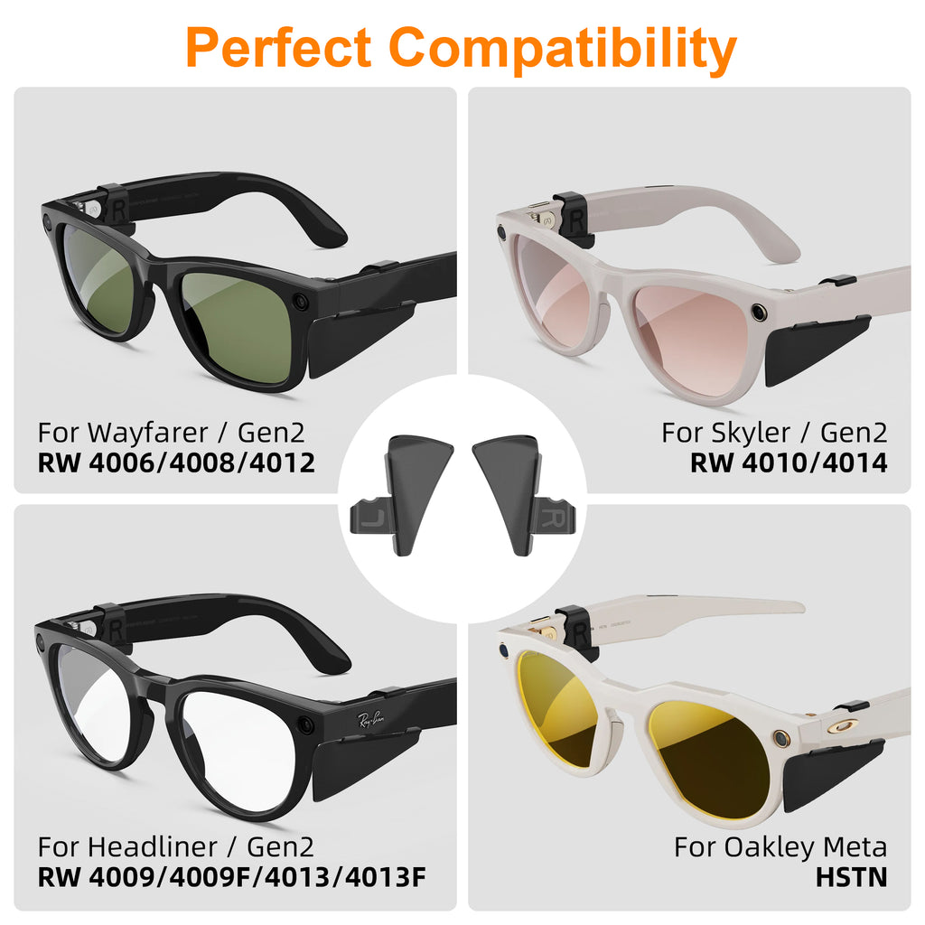 HiBloks Safety Glasses Side Shields for Ray-Ban Meta