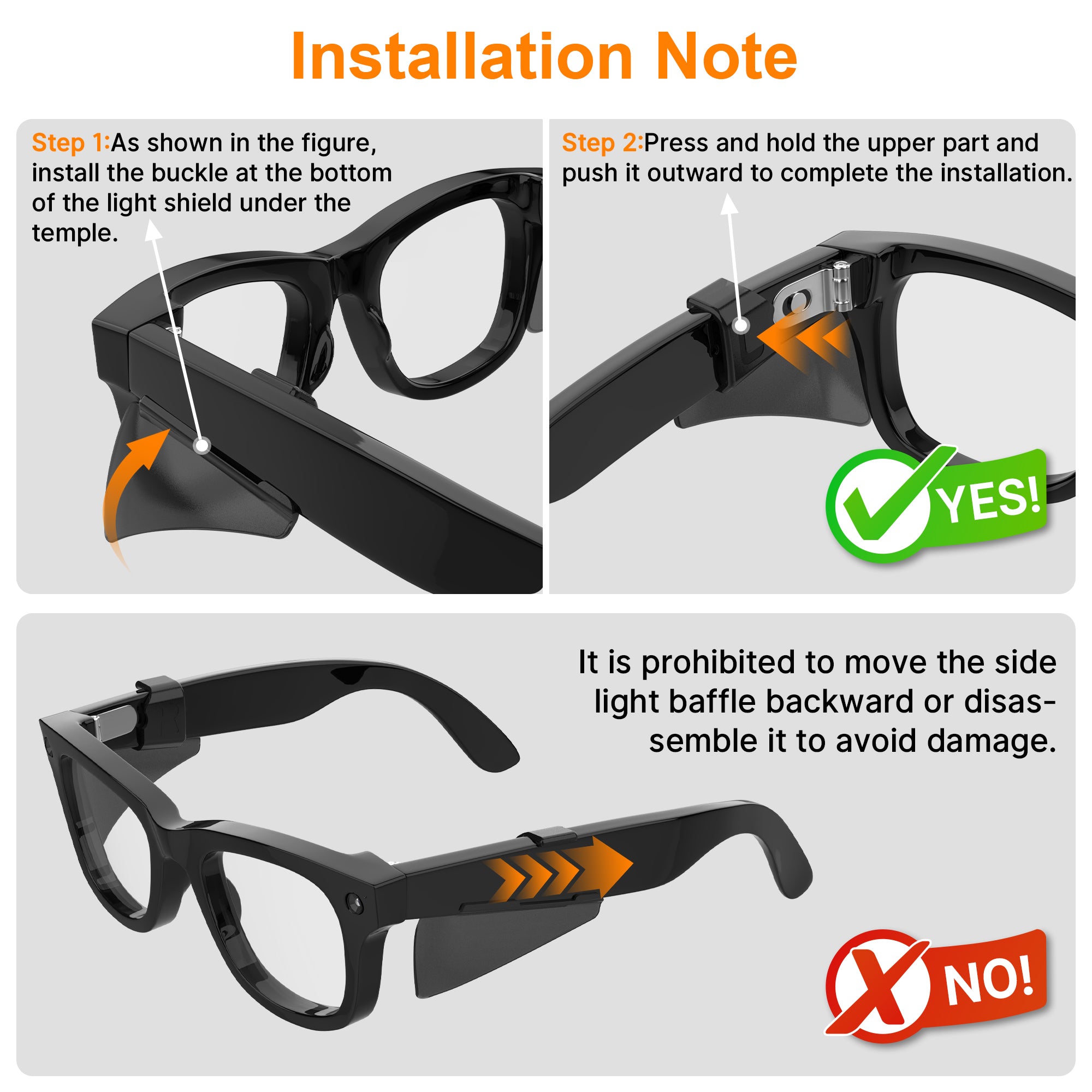 HiBloks Safety Glasses Side Shields for Ray-Ban Meta