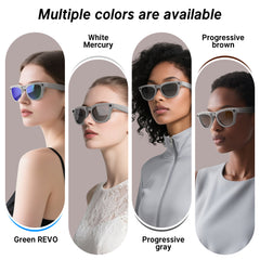 HiBloks 4 Gradient Colors Polarized Clip-on Sunglasses for Ray-Ban Meta Skyler Shiny Chalky Grey Smart Glasses