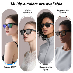 HiBloks 4 Gradient Colors Polarized Clip-on Sunglasses for Ray-Ban Meta Skyler Shiny Black Smart Glasses