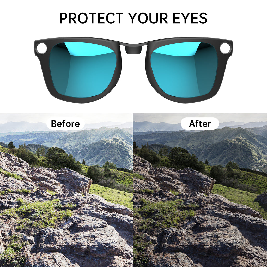 HiBloks 2Pcs Polarized Clip for Ray-Ban Meta Wayfarer