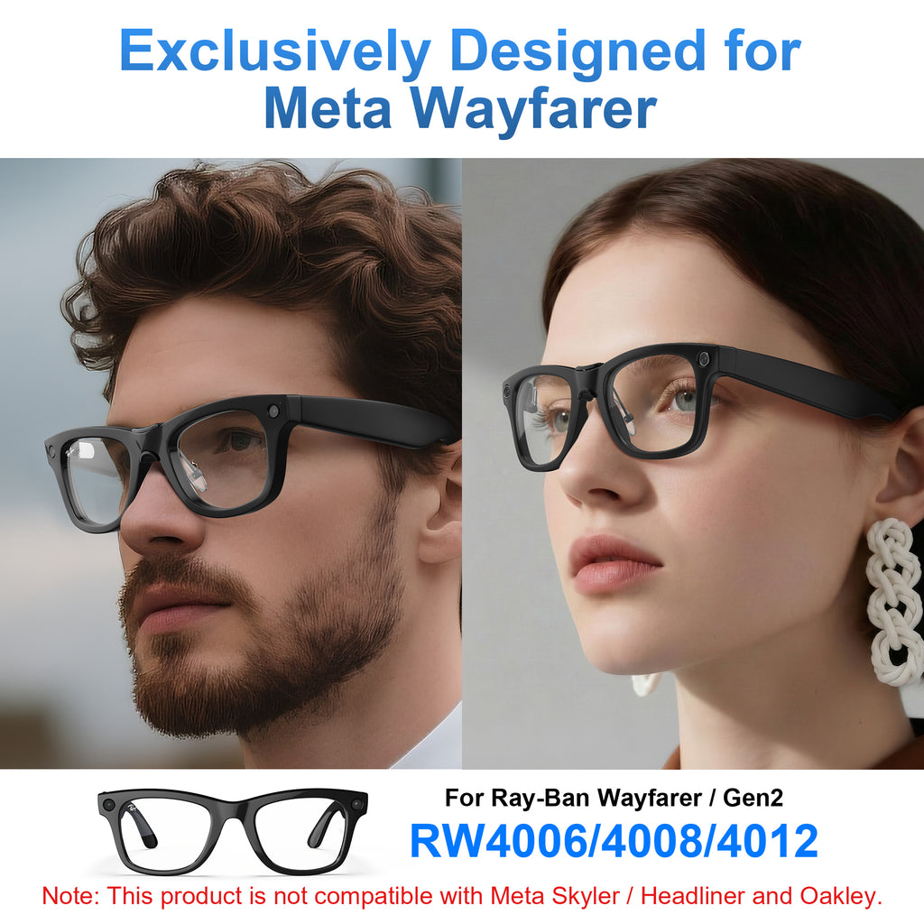 HIBLOKS Eyeglass Nose Pads Compatible with Ray-Ban Meta Wayfarer Gen 1 & Gen 2