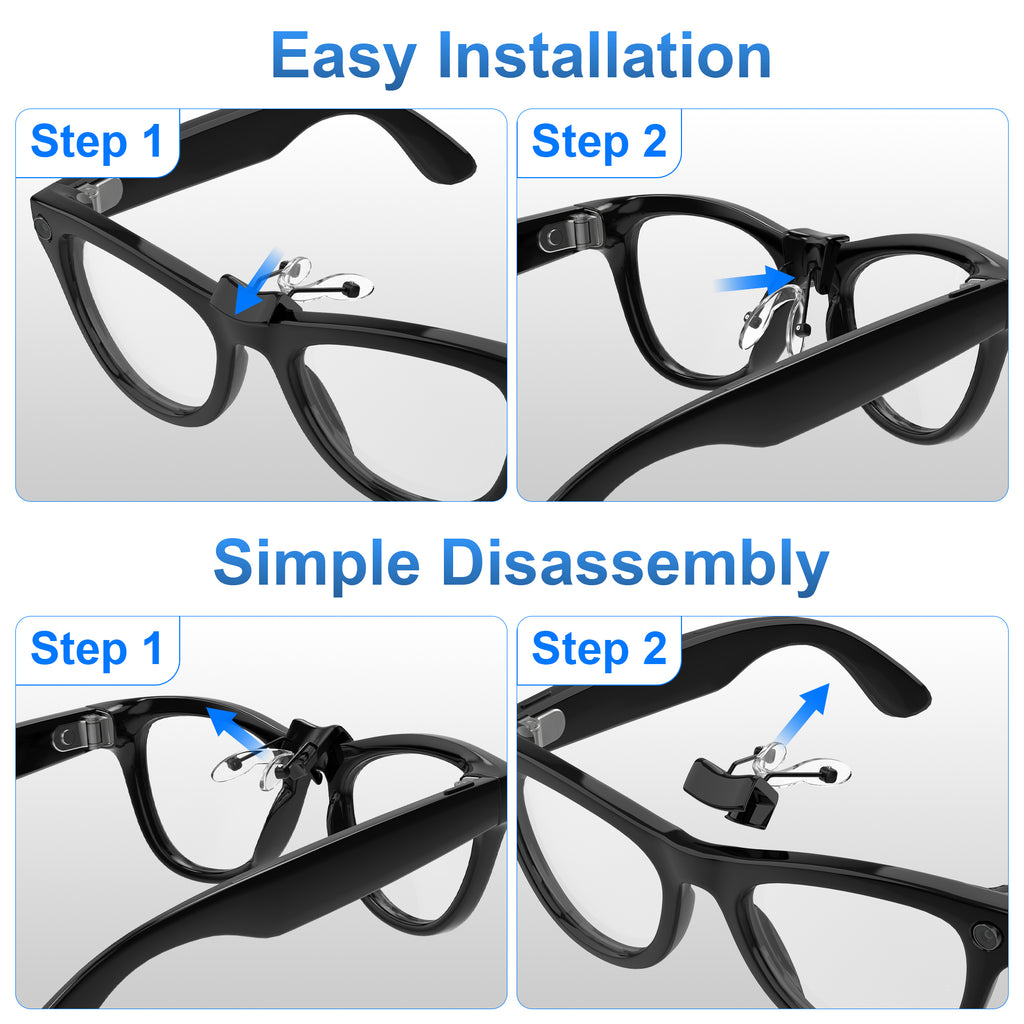 HIBLOKS Eyeglass Nose Pads Compatible with Ray-Ban Meta Wayfarer Gen 1 & Gen 2