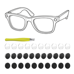 HIBLOKS 10Pcs 3 in 1 Anti-Glare LED Sticker Set for Ray-Ban Meta Wayfarer/Skyler/Headliner Gen 2 & Oakley Meta HSTN Smart Glasses