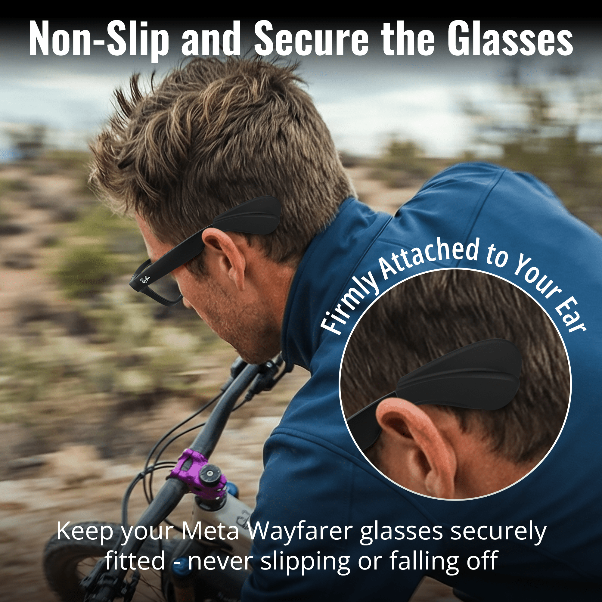 HiBloks Ear Grips with Cushions for Ray-Ban Meta Gen 1 & Gen 2 Wayfarer/Skyler/Headliner/Blayzer - Hibloks AI Glasses Accessories Store