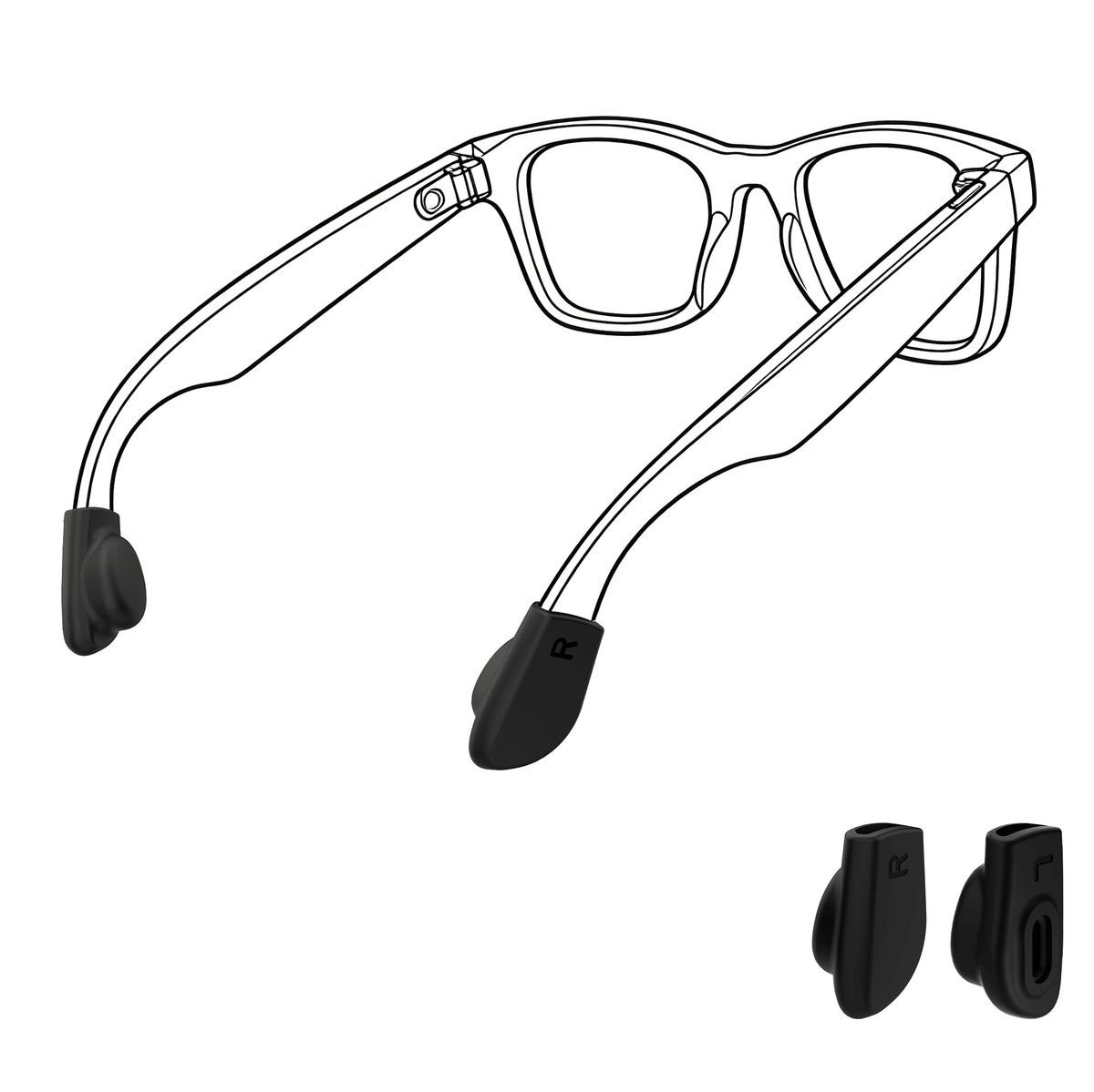 HIBLOKS Eyeglass Ear Grip Compatible with Ray-Ban Meta - Hibloks AI Glasses Accessories Store